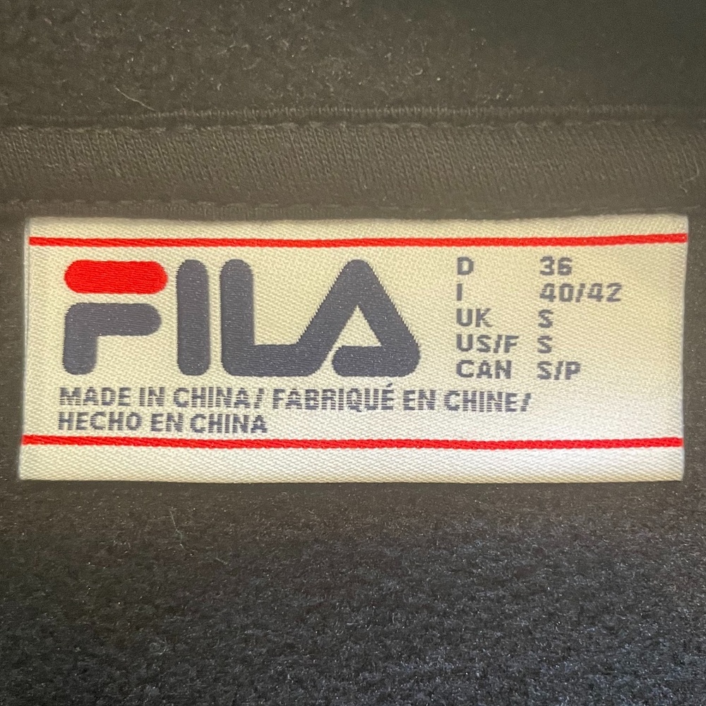 NWT FILA Black Logo Fleece Pullover - Size S - Picture 5 of 9